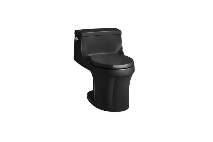 the kohler san souci \1 piece round front toilet in black is \$94\1 at all mode 22