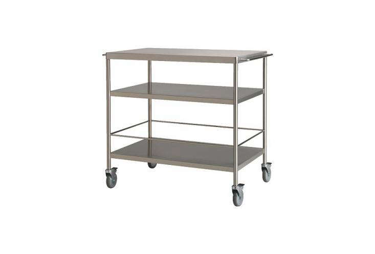 the flytta kitchen cart is made of stainless steel and modeled after resta 27