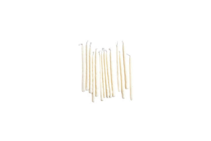  organic hanukkah candles are hand dipped in organic vegetable wax; \$\15  18