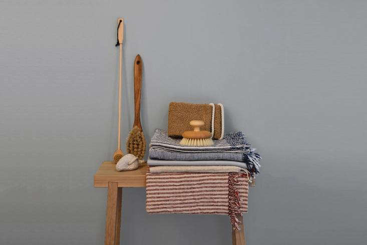 the german made solid oak stool is best for bathside products, as shown; \ 20