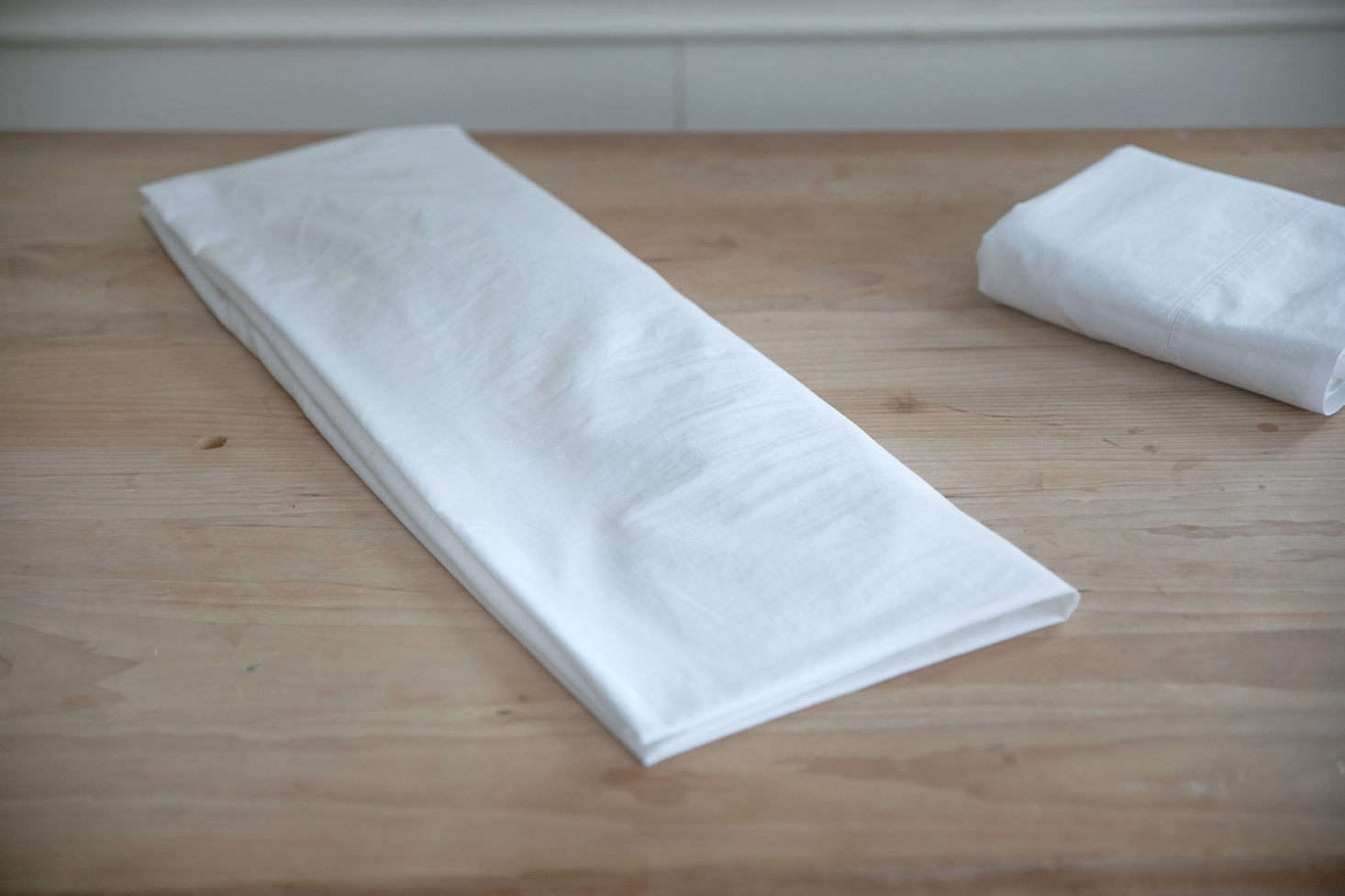 Folded into thirds.