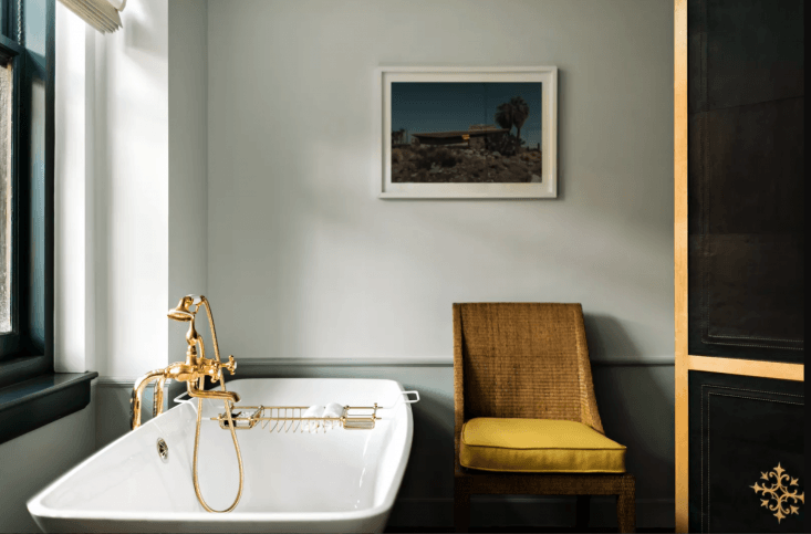 a glamorous guest bath in the nomad hotel in la; see more in an iconic hot 17