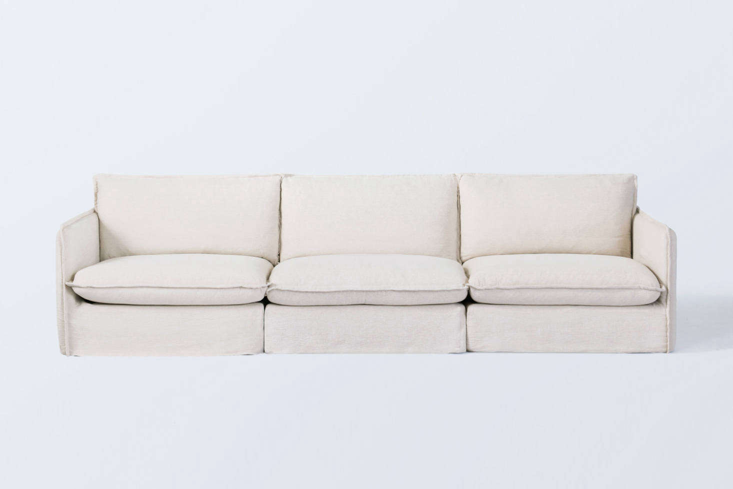 One of our favorite dependable sofas under $3,000: the Sixpenny Neva Modular 3-Piece Sofa, with a kiln-dried hardwood frame, reinforced corner blocking, and feather down cushions. See Easy Pieces: ‘First Sofas’ Under $3,000 for nine more we like.