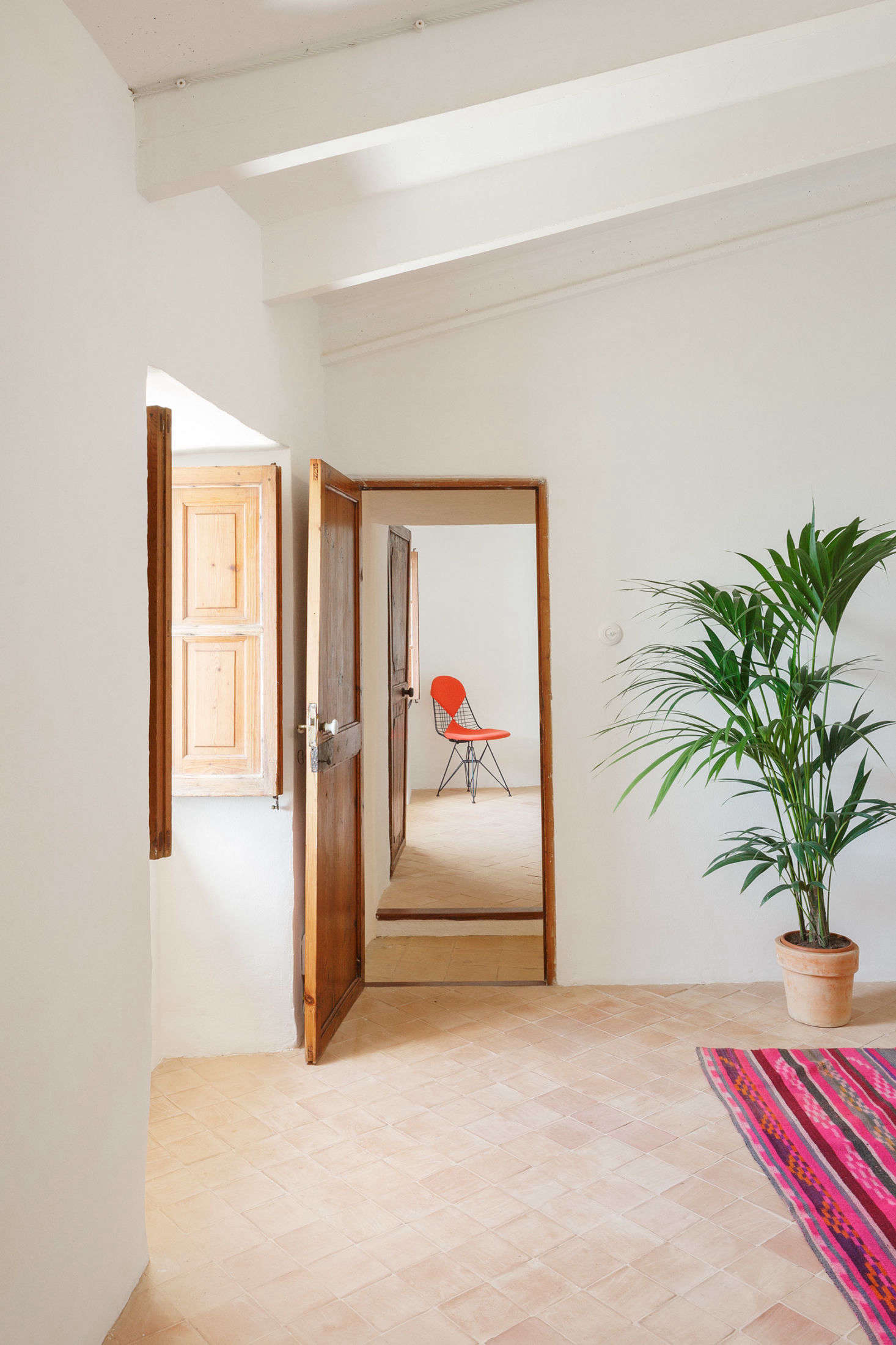 The two bright bedrooms.