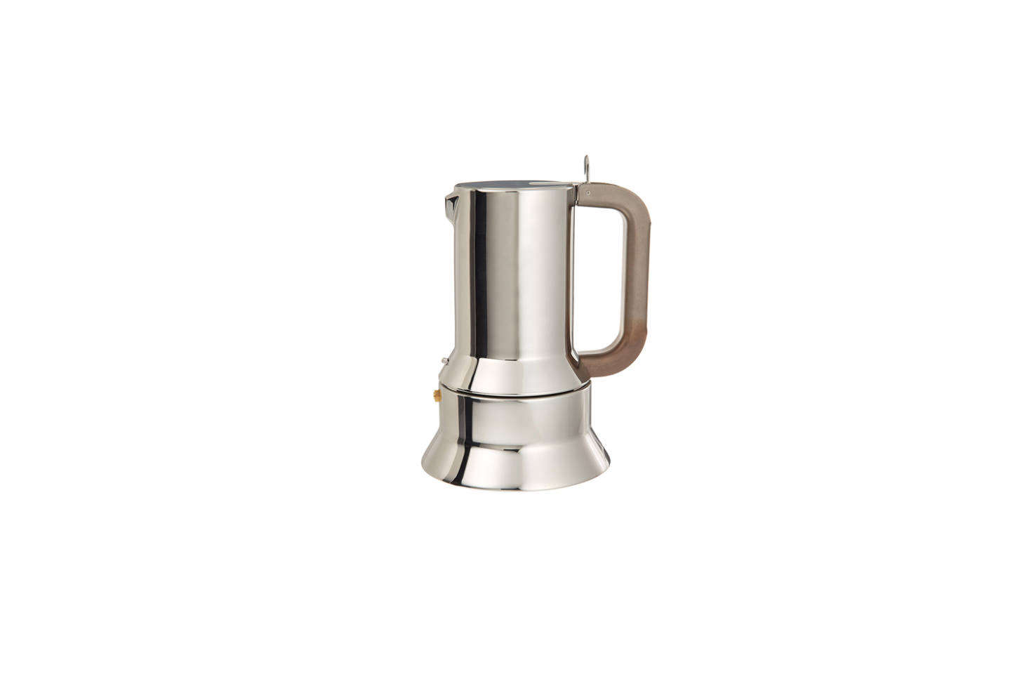On the stove is an Alessi 9090 Coffee Maker, designed in 79 by Richard Sapper. It