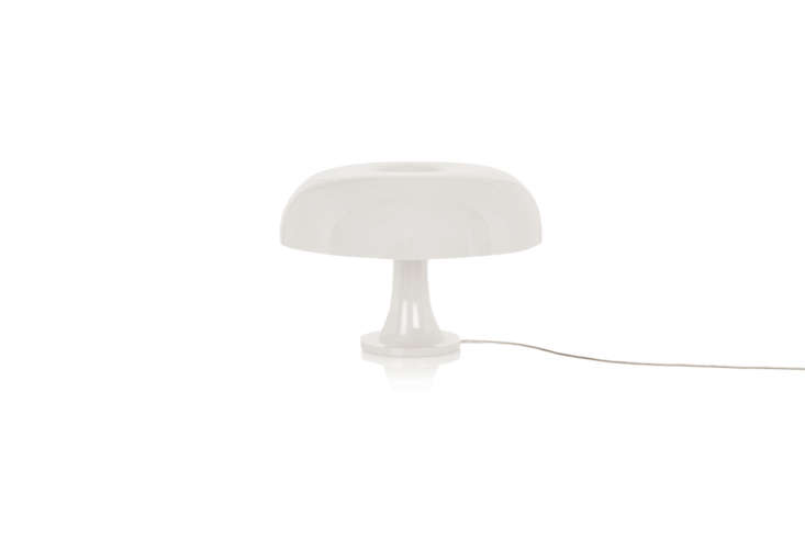 on the built in desk is the artemide nesso table in white; \$490 at dwr. 26