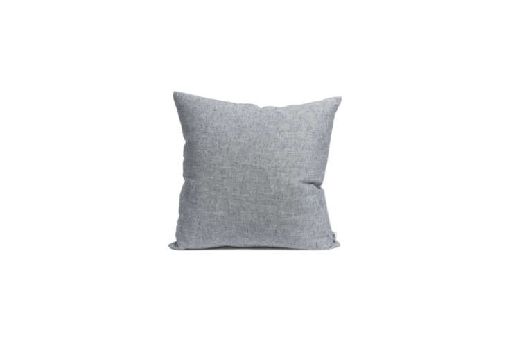 the blue throw pillow is another from by mölle, the cloudy blue linen cushion; 30