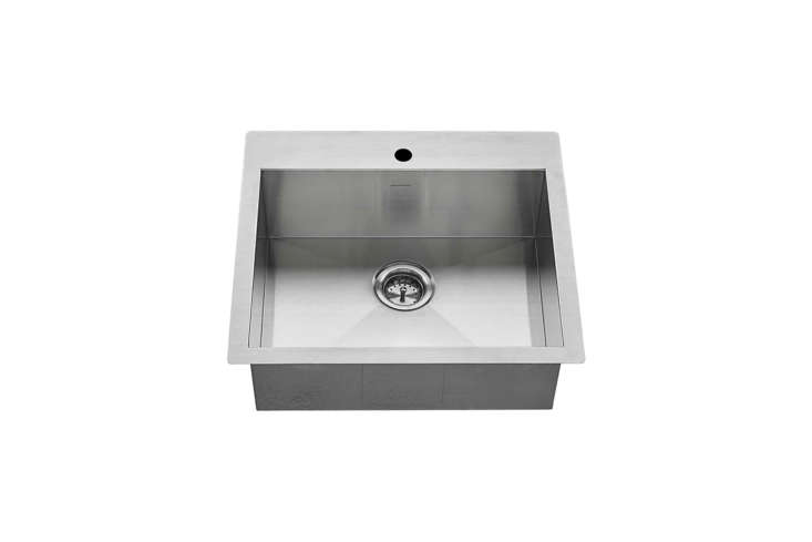 the american standard edgewater stainless steel kitchen sink is \25 by \2\2 inc 19