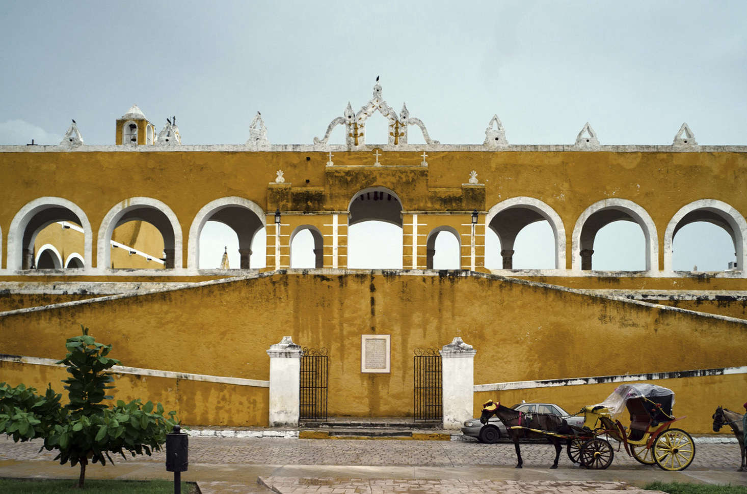The colonial architecture of Izamal in its characteristic sun-gold shade.