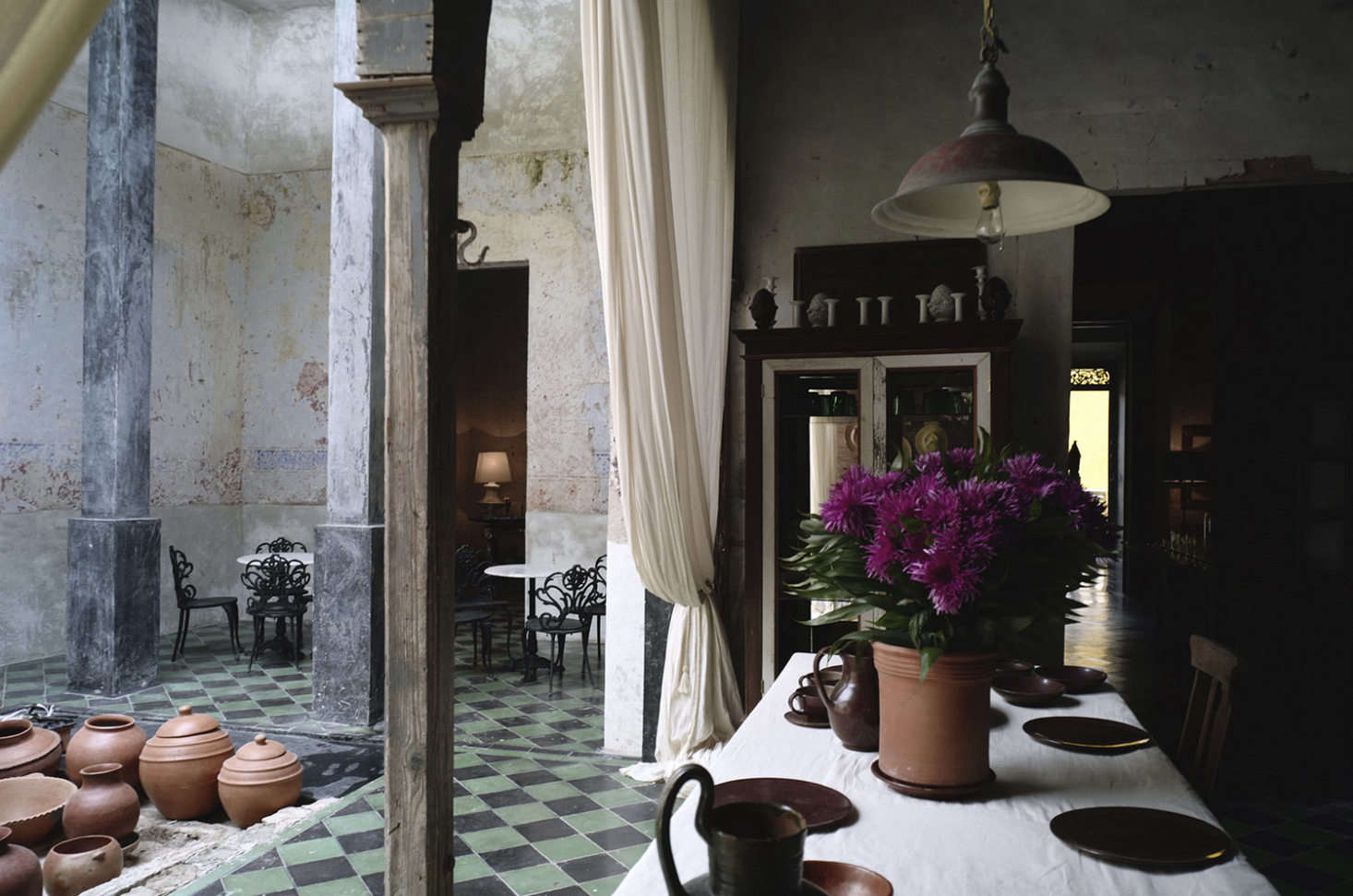 Indoor/outdoor dining areas provide respite from the heat.