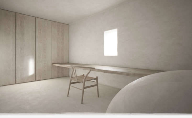 a room fully done in plaster. 18