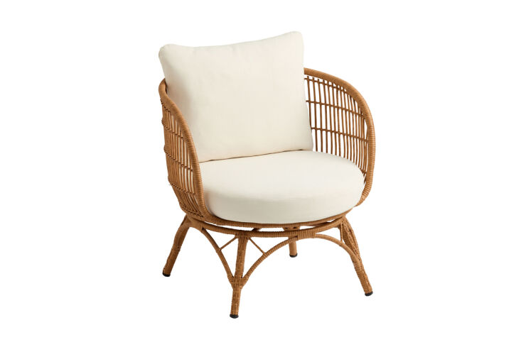 the keola natural all weather wicker swivel chair is \$\299.99 from world marke 29
