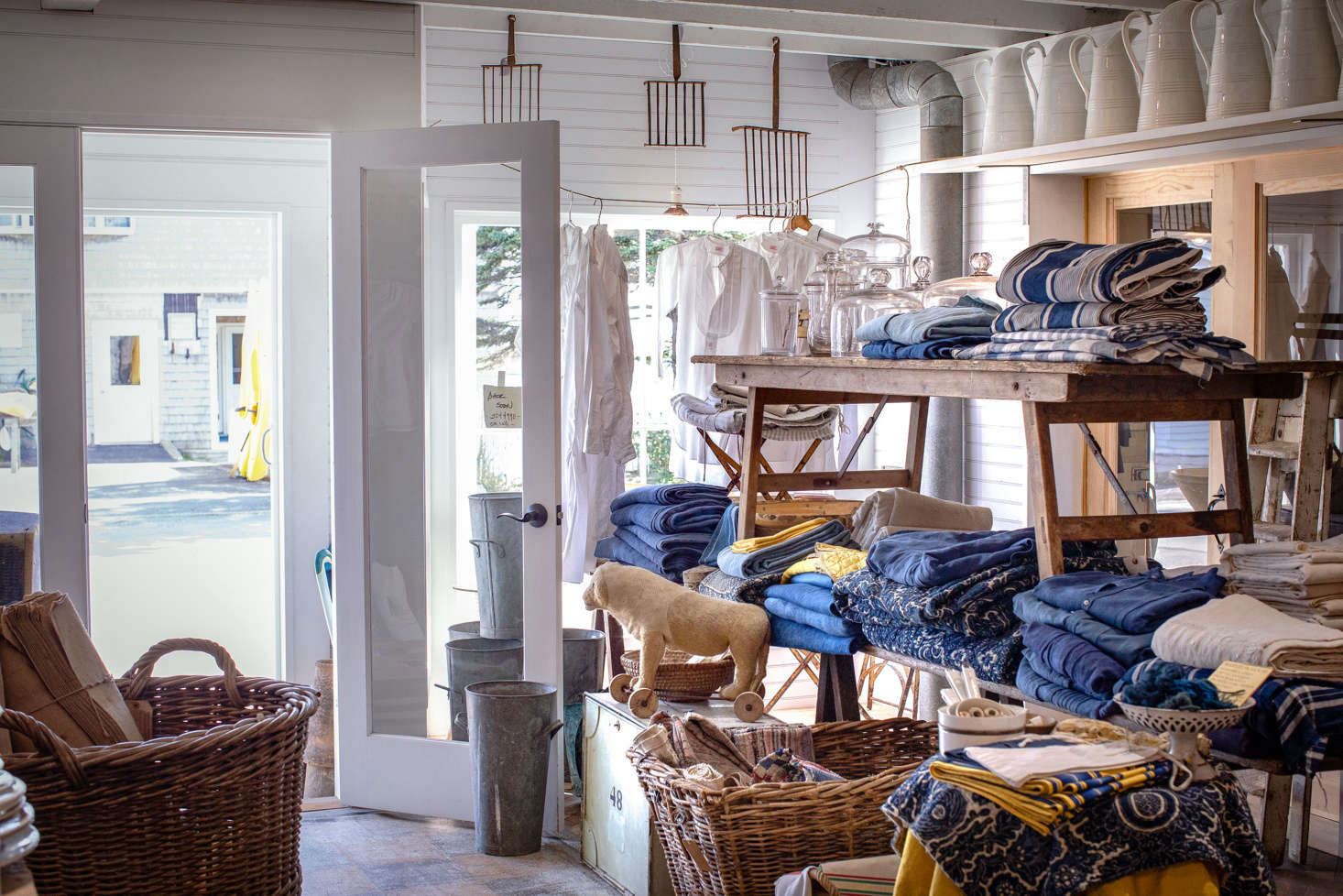 Inside the Marston House shop, vintage textiles, mostly from France, entice visitors as they pass along Main Street.
