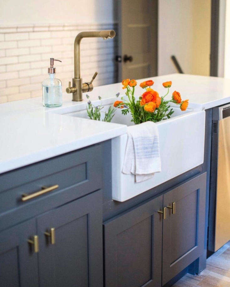 lacey and audrey paired a fireclay farmhouse sink, \$499, and stev antique 23