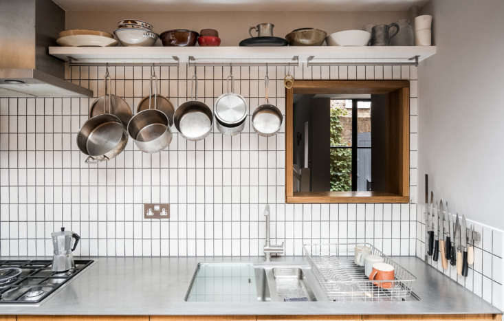 the kitchen has 4 millimeter thick stainless steel counters and an inset sink a 25