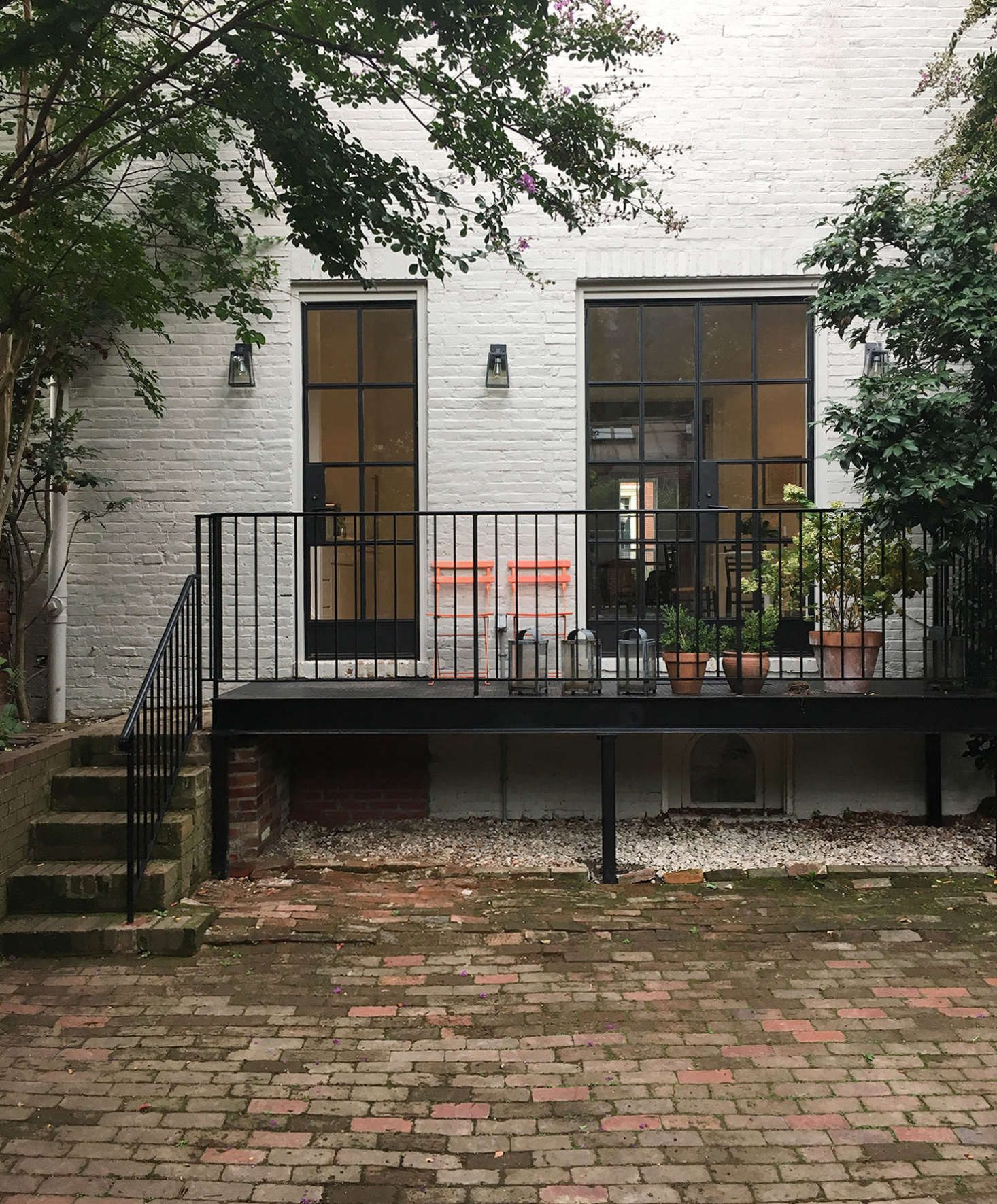 The house has a new steel deck off the kitchen. The garden is getting tackled next.