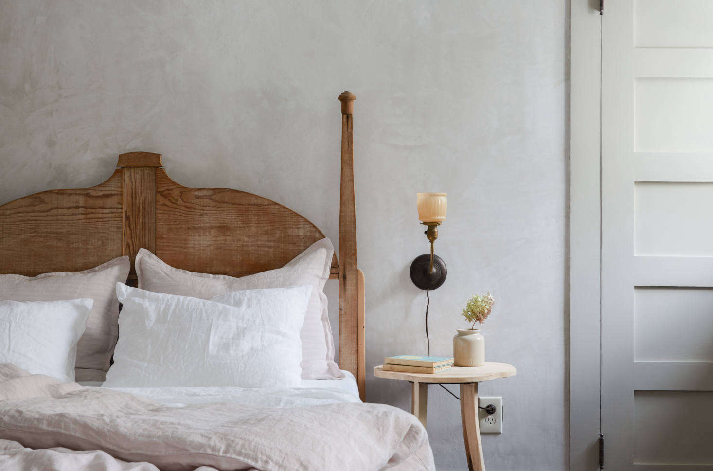 The bed and beside table were both designed and constructed by Percy.