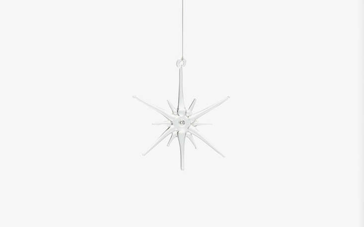 justine is admiring this surprisingly well priced glass star ornament from 20