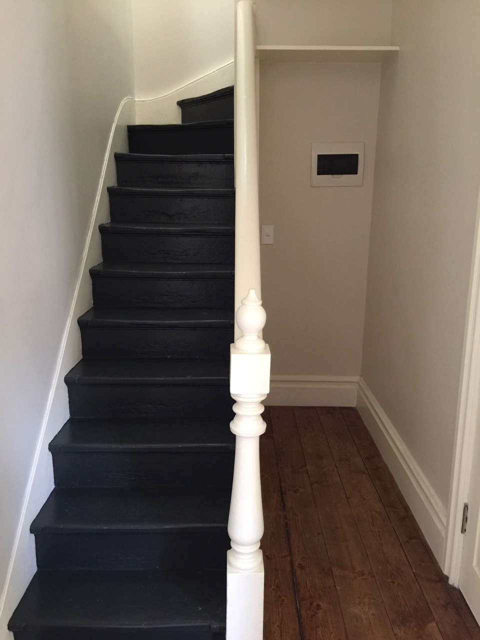 The narrow original stair was in good condition but divided from the back of the house.