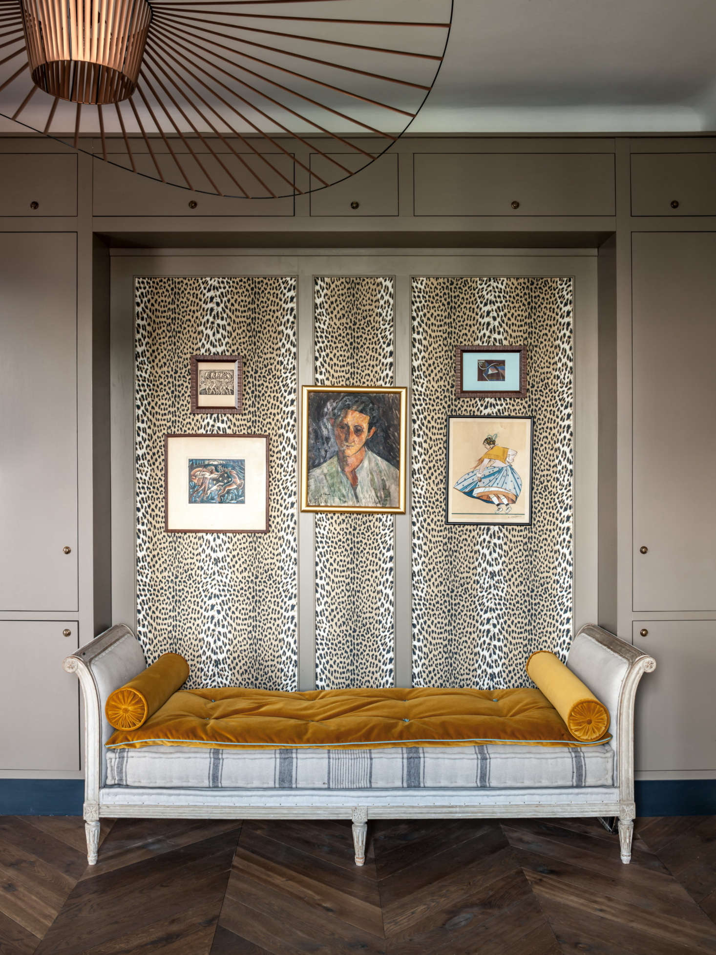 The antique daybed is another eBay find. Both the 