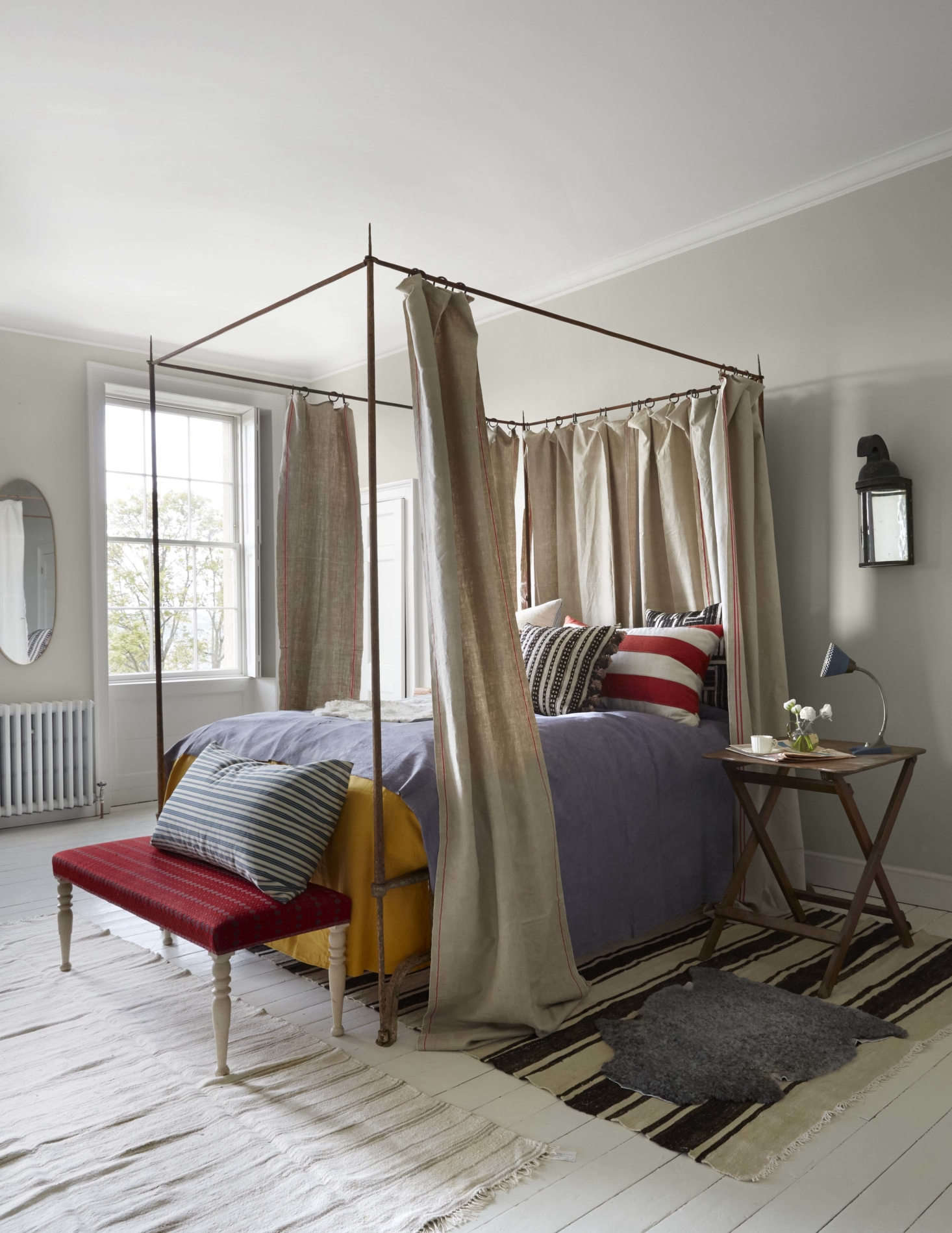 The main guest room features a canopy bed of wrought iron based on a th century Italian original: 