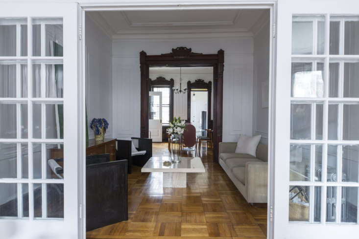 looking from the bedroom, at the front end of the railroad apartment, toward th 26