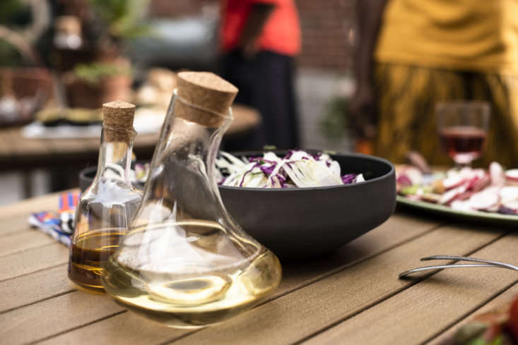 the cork topped oil holder and carafe are \$6.99 and \$\1\2.99, respectively. 21