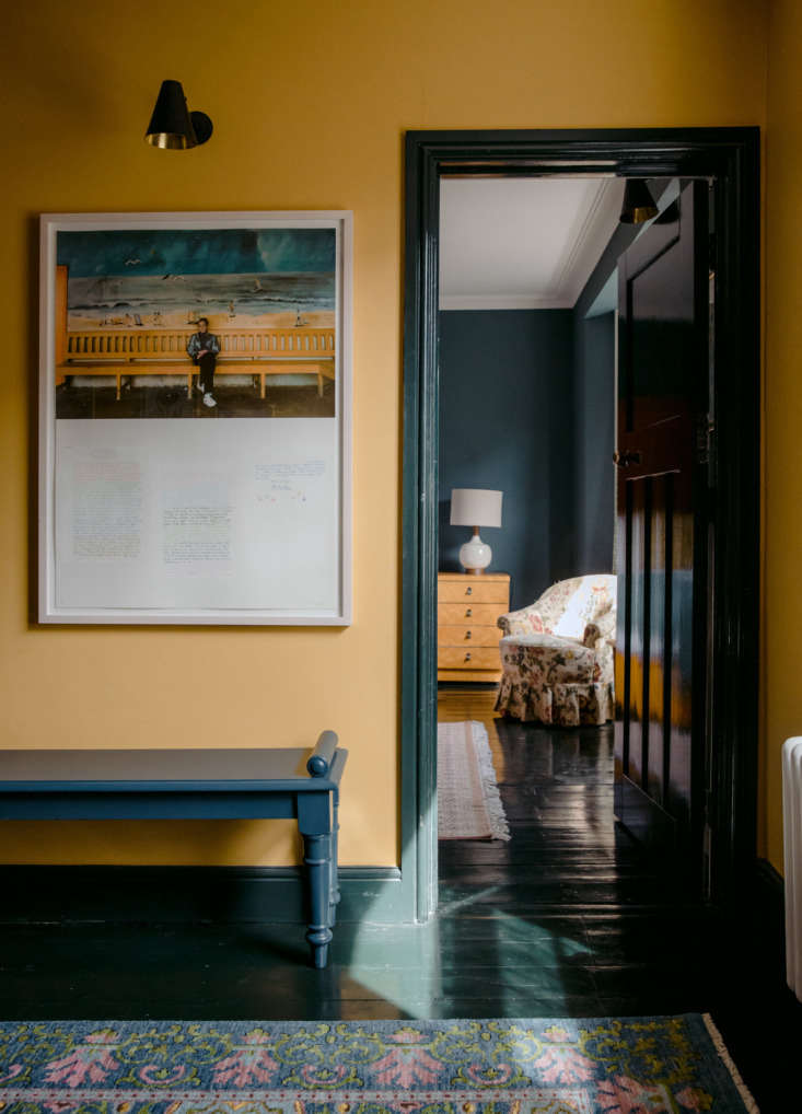 black painted wood floors in an english hotel; see more in the rose: a sin 17