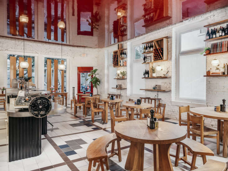 a view of the full eat in bar space. photograph by christopher stark. 22