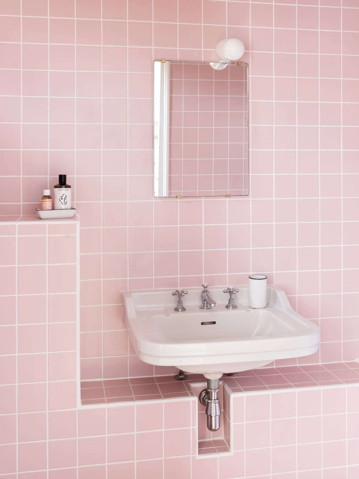 Feilders installed seven new bathrooms in the house and annex, no two exactly alike. This one has one of the house