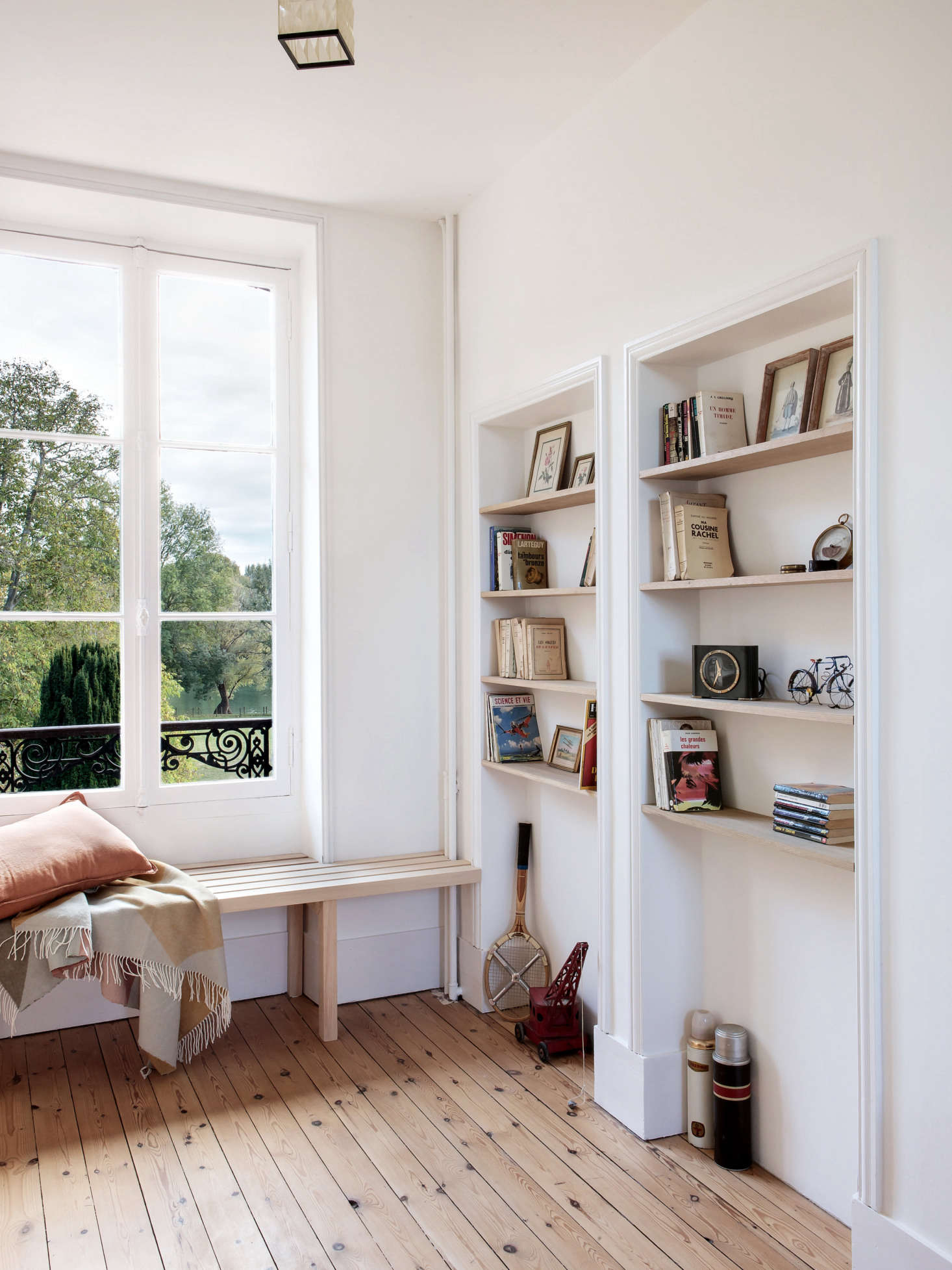 A built-in window bench with a view.