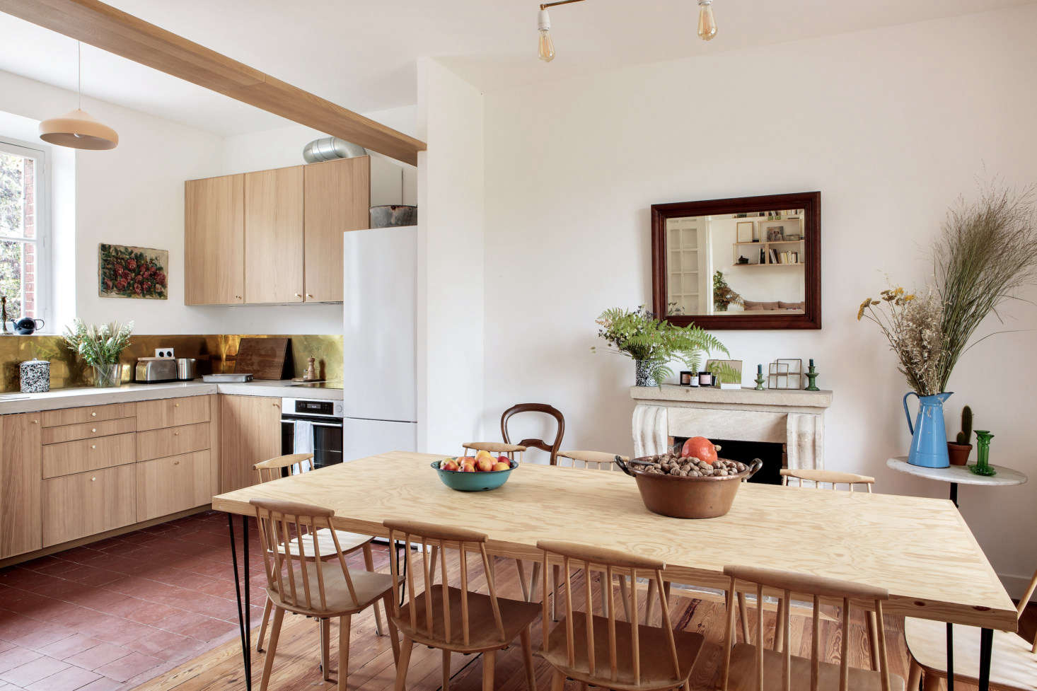 The kitchen is a combination of Ikea and custom—and perhaps does have a coastal California feel.