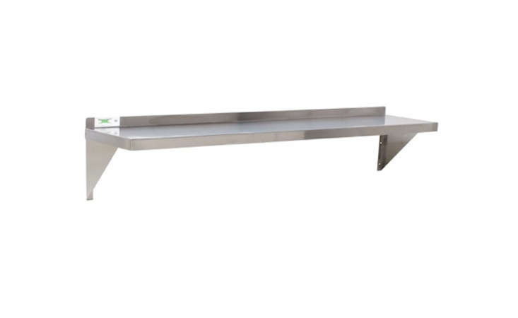 the regency \18 stainless steel wall shelf measures \1\2 by 48 inches; \$35.49  26