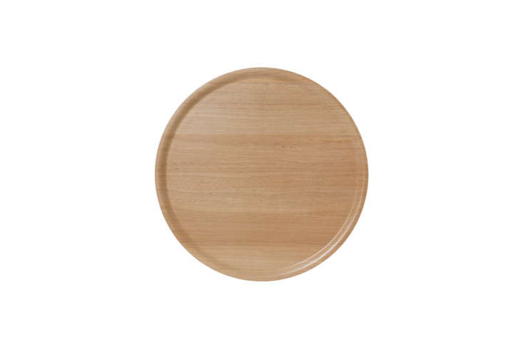 the bengt & lotta wood large round tray in laminated oak is \$5\2 at fj 26