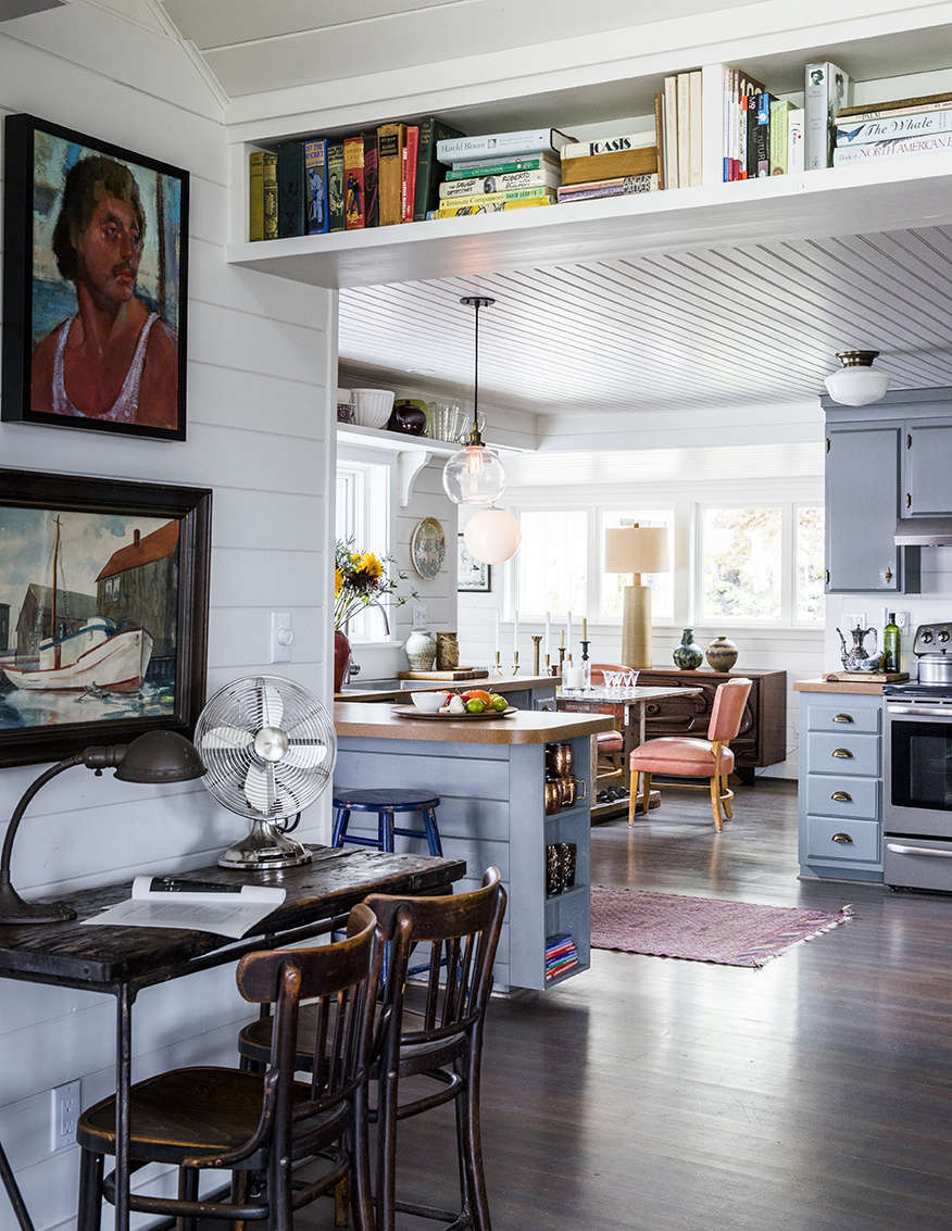 Salvaged Douglas fir planks from Second Use make up the floors.