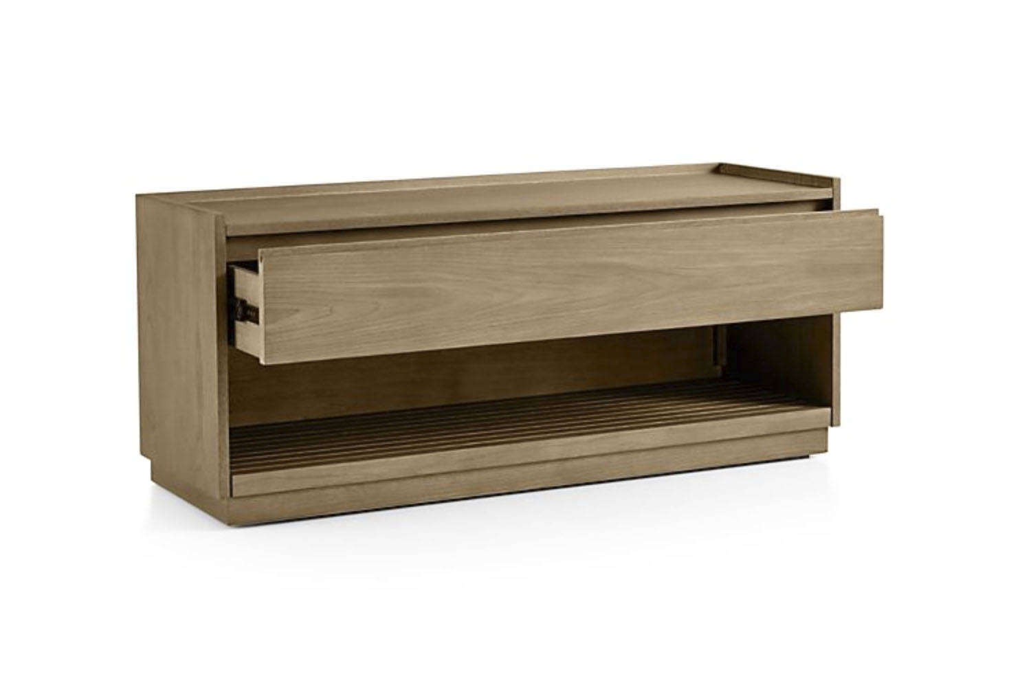 the batten storage bench is made of oak veneer; \$599 at crate & barrel. 21