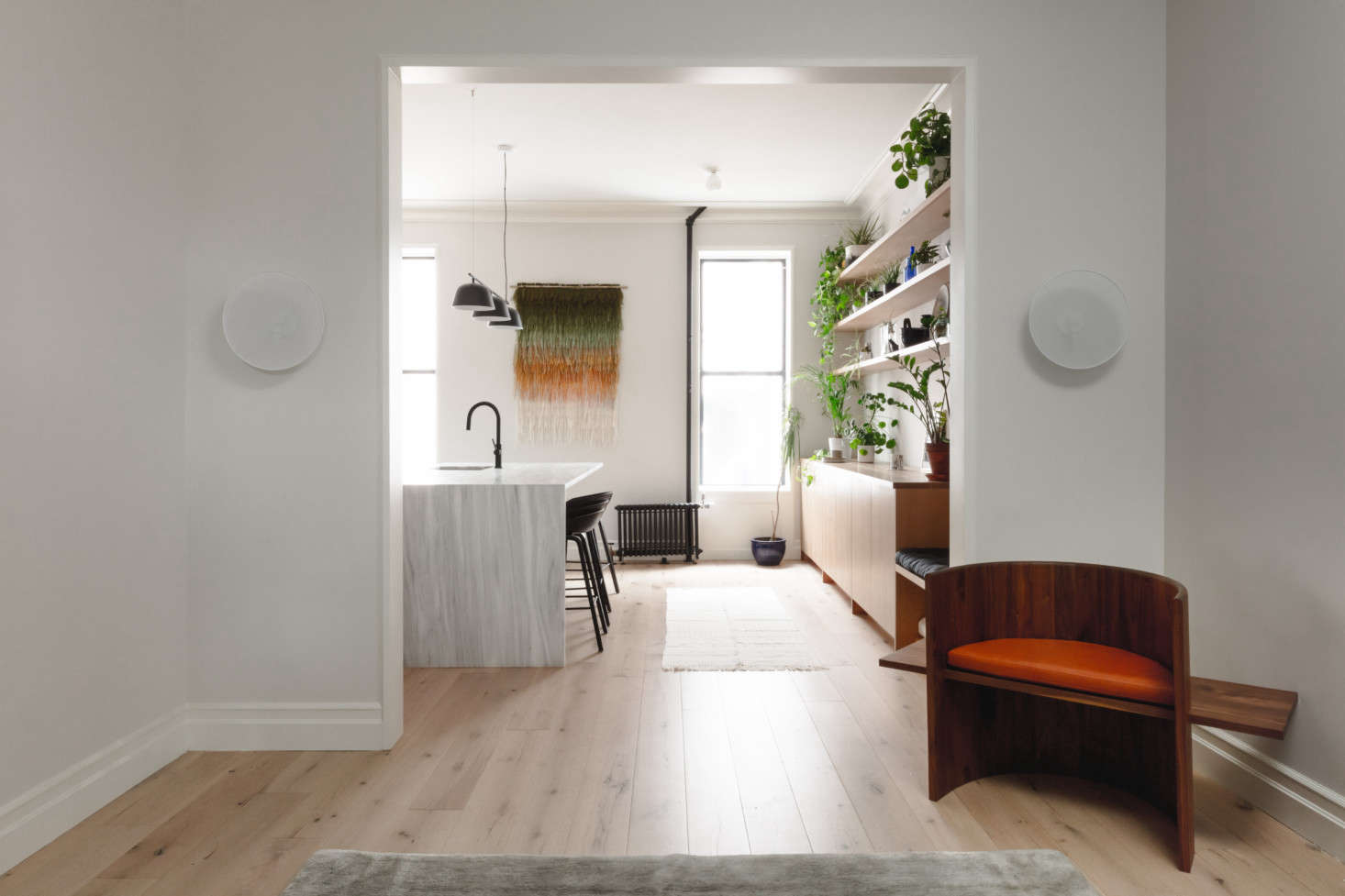 The owners initially wanted the kitchen and living room to be one big loft-like space. 