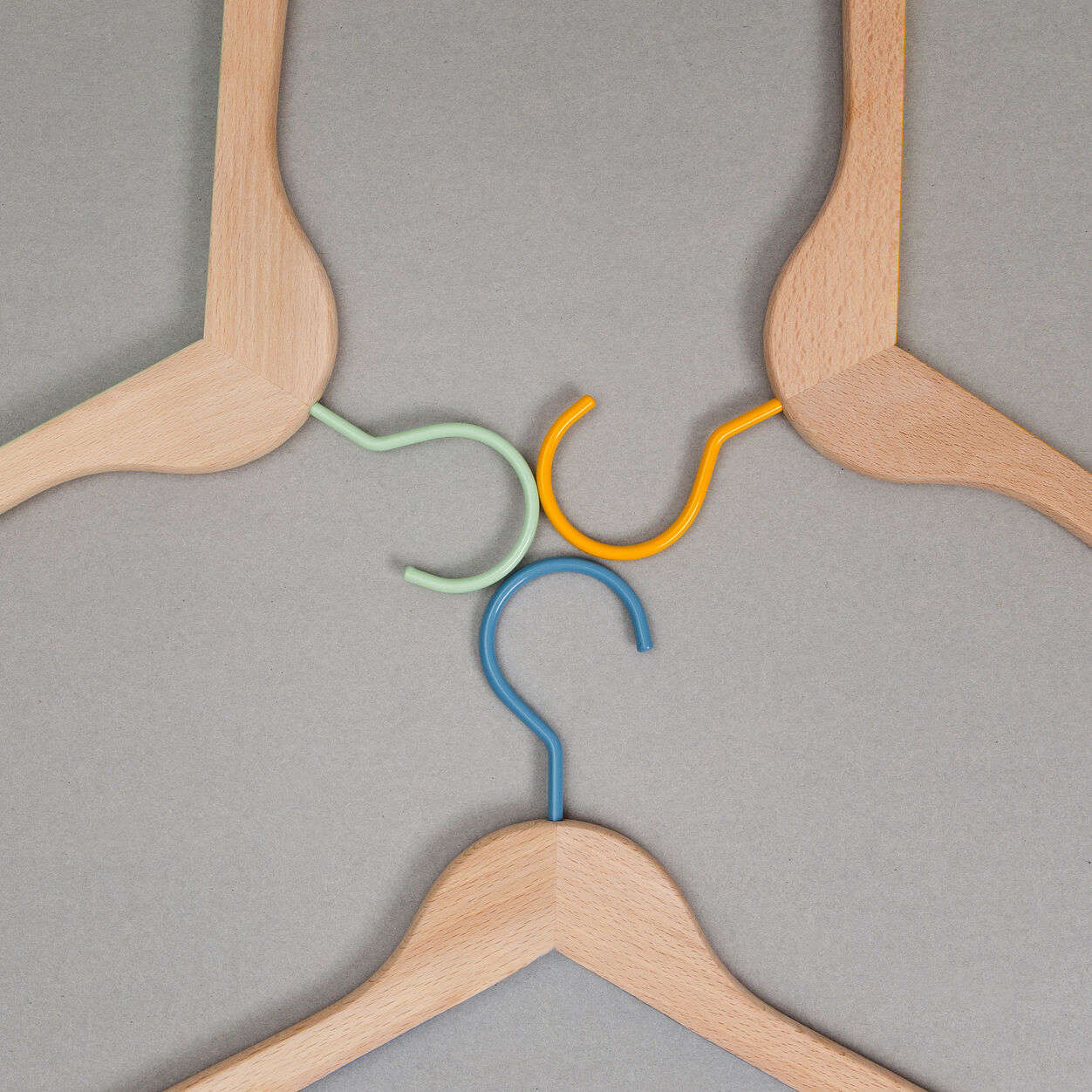 These beech Rainbow Hangers are made by Toscanini, an Italian company that has been in business since the s; $30 for a set of 3.