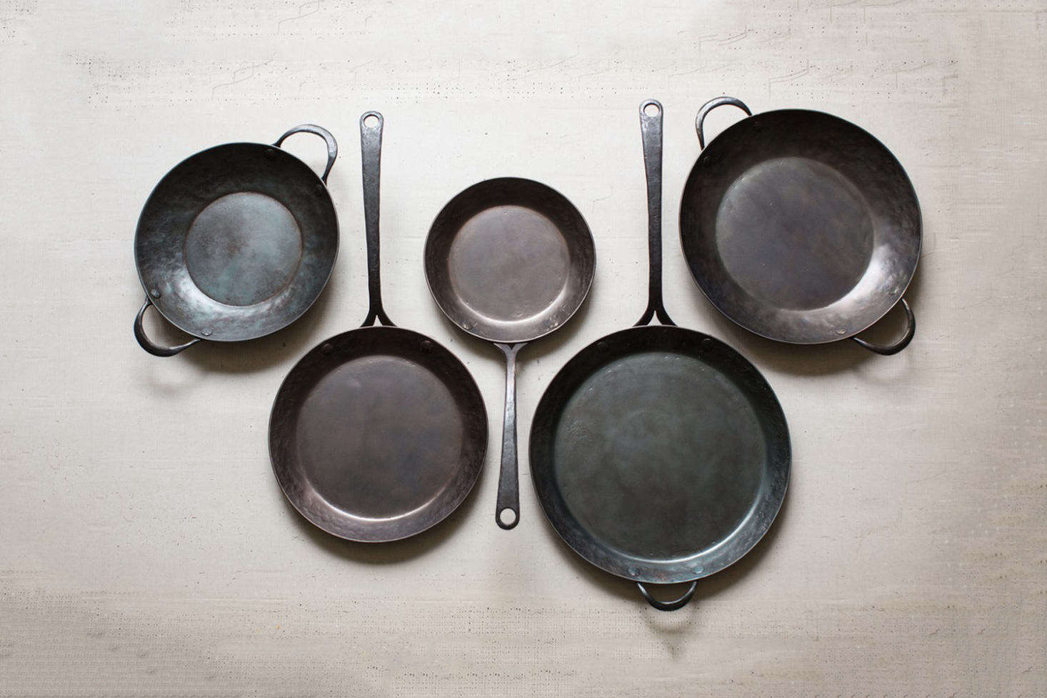 Hand-forged carbon steel cookware from Blanc Creatives in Virginia are made without chemicals, can withstand high temperature, and come pre-seasoned for a naturally non-stick surface. The key to cooking with carbon steel, as the brand reminds us, is to clean with water, dry quickly to avoid rust, and continue use oil repeatedly to maintain seasoning and avoid acidic breakdown from lemons and tomatoes. Available in different sizes of Roaster (starting at $0), Skillet (starting at $