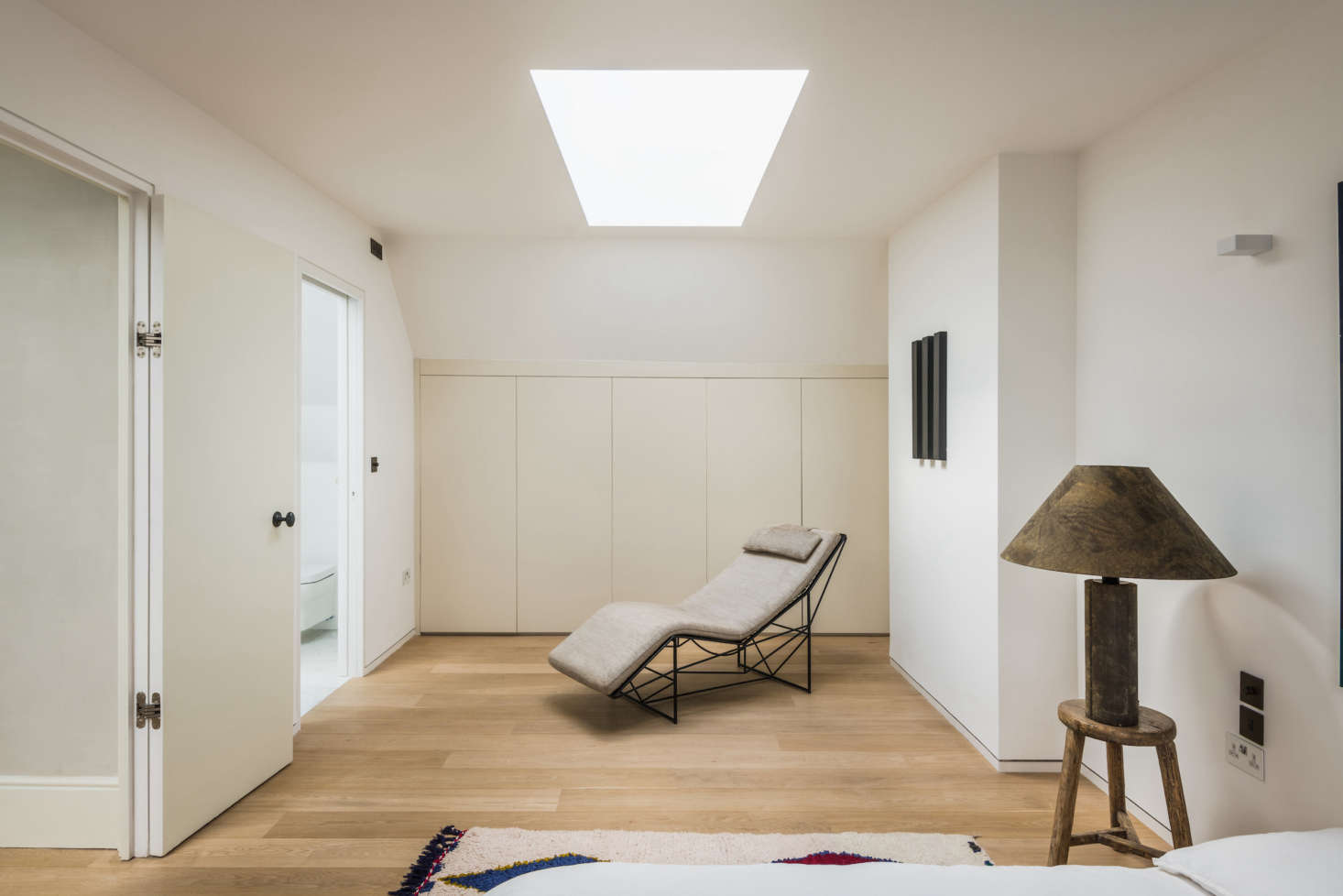 A skylight brings in more light.