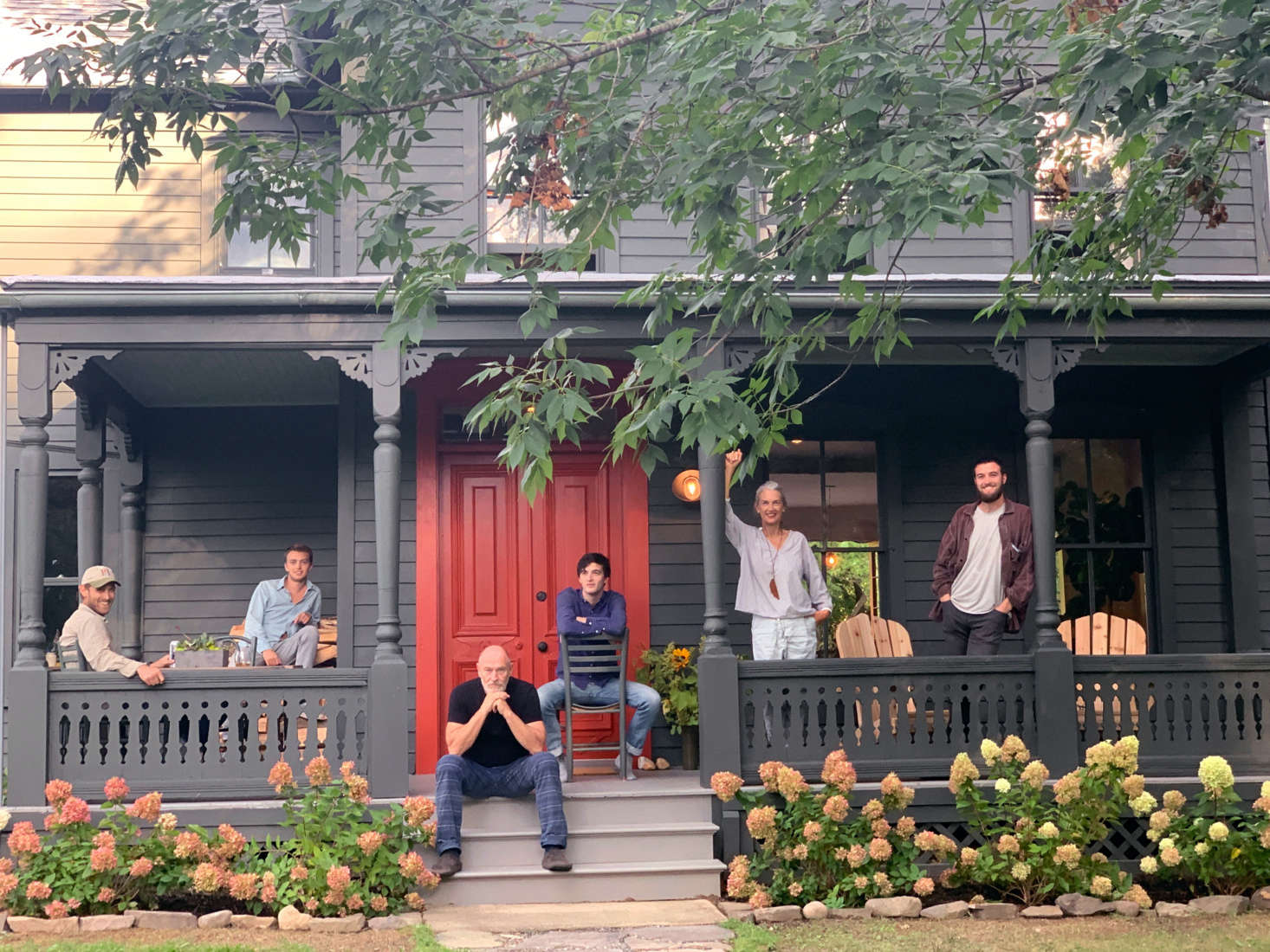 Corbin and Amanda and sons at their new residence (the photo was taken by their oldest son&#8