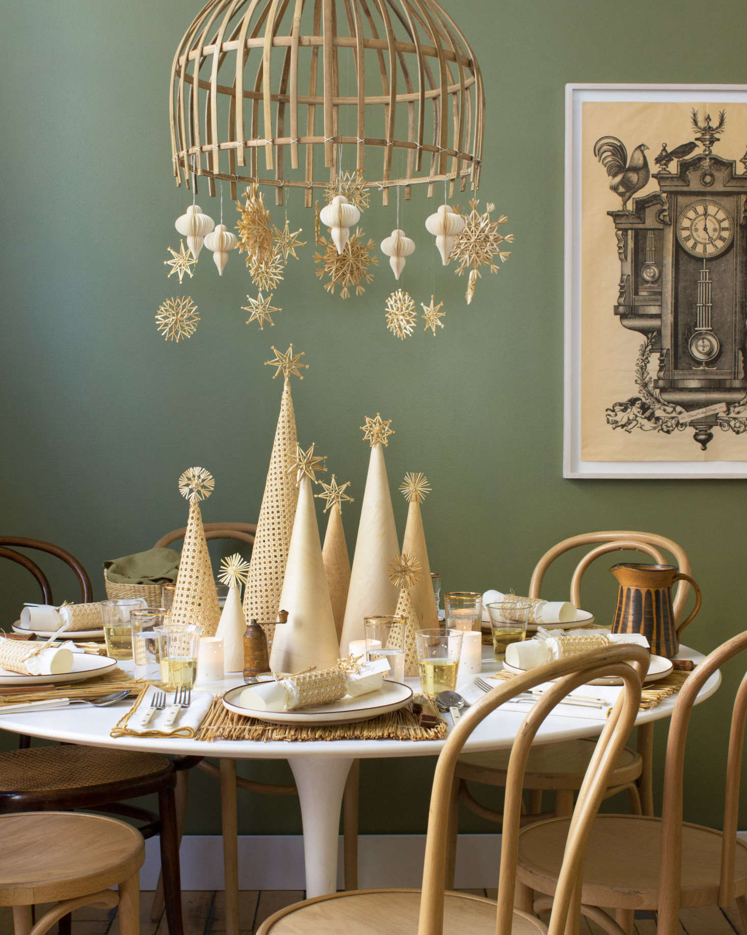 Despite a neutral palette, this winter wonderland tablescape sparkles.