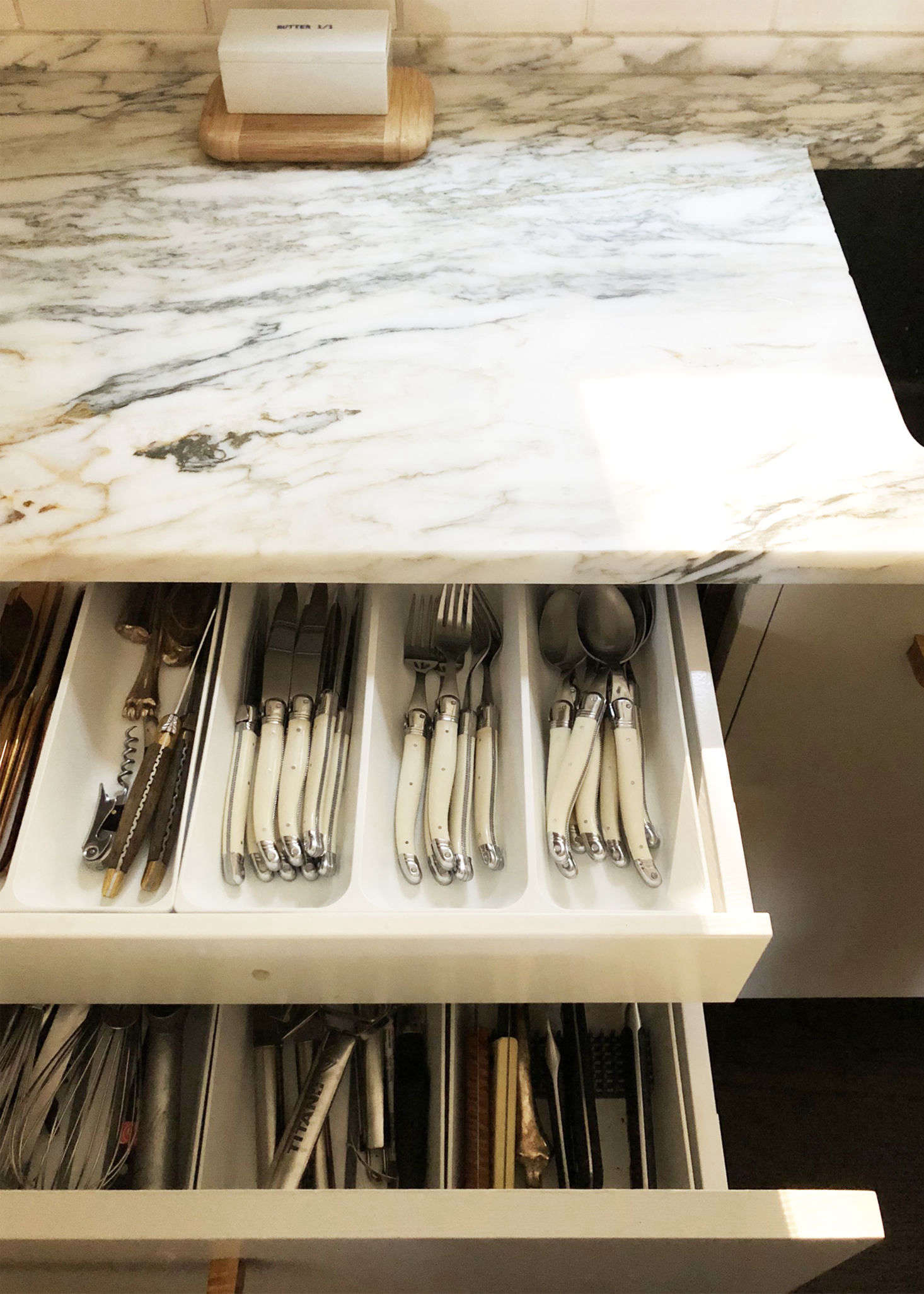 The most-used drawers: 