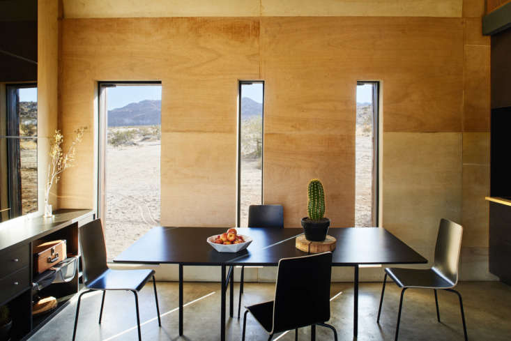 the interior of the main cabin is lined with locally sourced, untreated plywood. 19