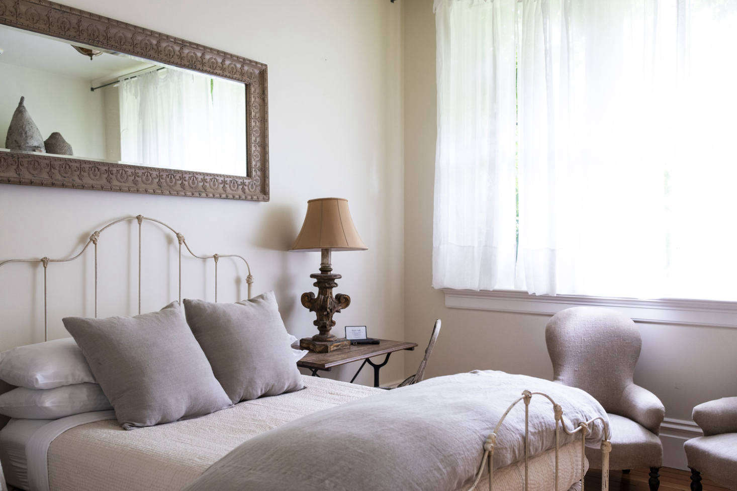 Every room is decorated with antiques sourced from vintage shops and flea markets.