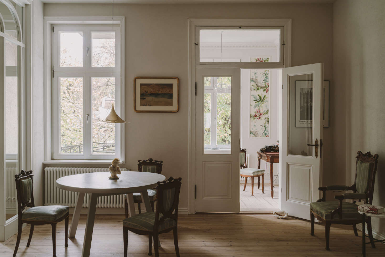 The antique dining chairs are the clients