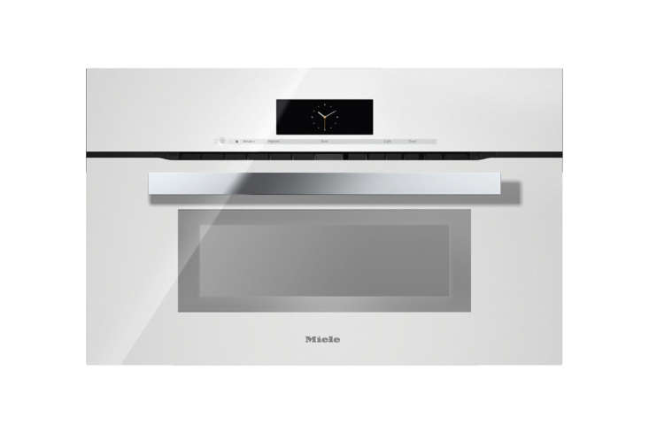 the miele pureline m touch speed oven (h6800bmwh) in brilliant white heats with 19