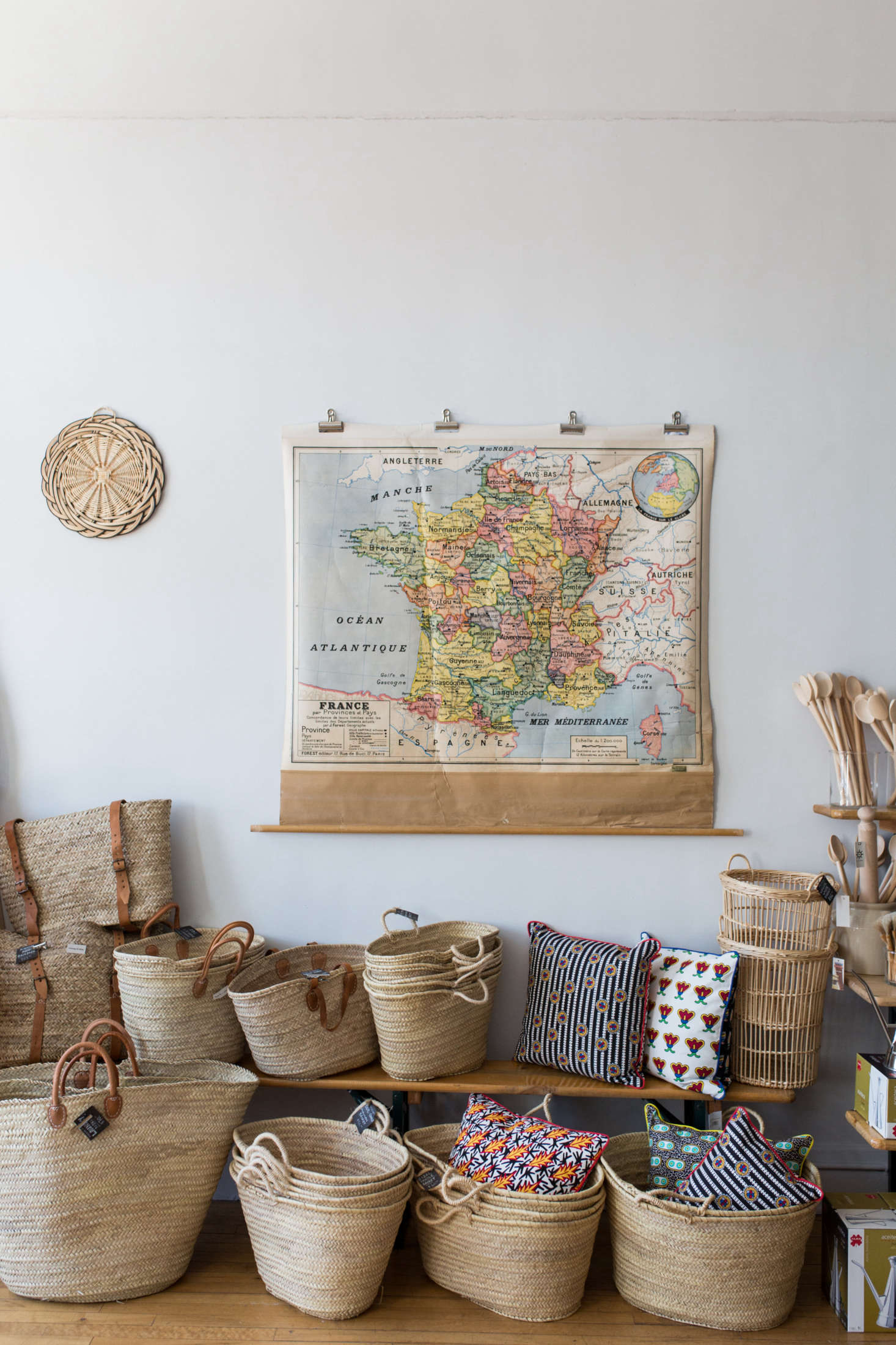 A selection of French market baskets.