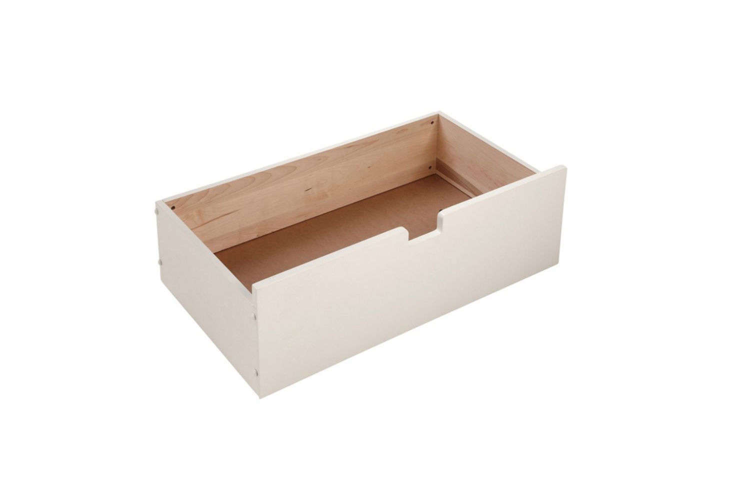 While the L.L. Bean Underbed Drawer is designed to coordinate with their beds of the same style, the drawer can be used with any bed frame of a similar shape and clearance. Made of solid wood in Maine, the drawer is $9.