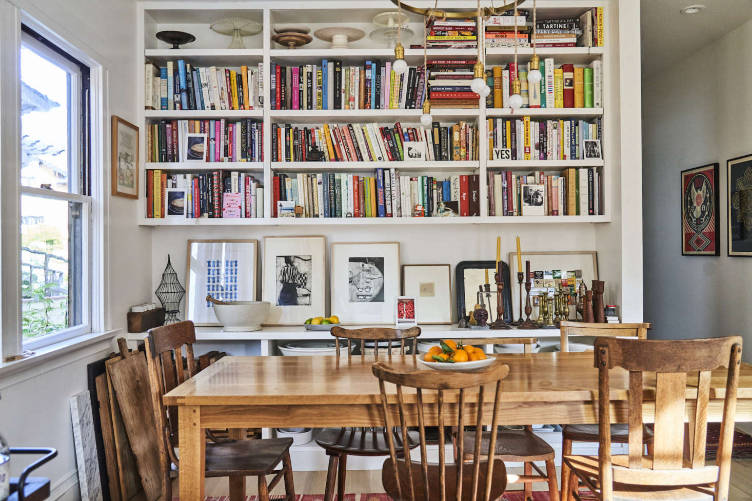Just off the kitchen is the dining room. 